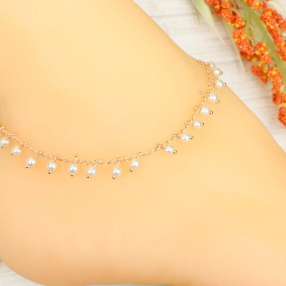 "Handmade Anklet – Elegant & Delicate Jewelry for Women | UNVRC1721 - Picture 10 of 10